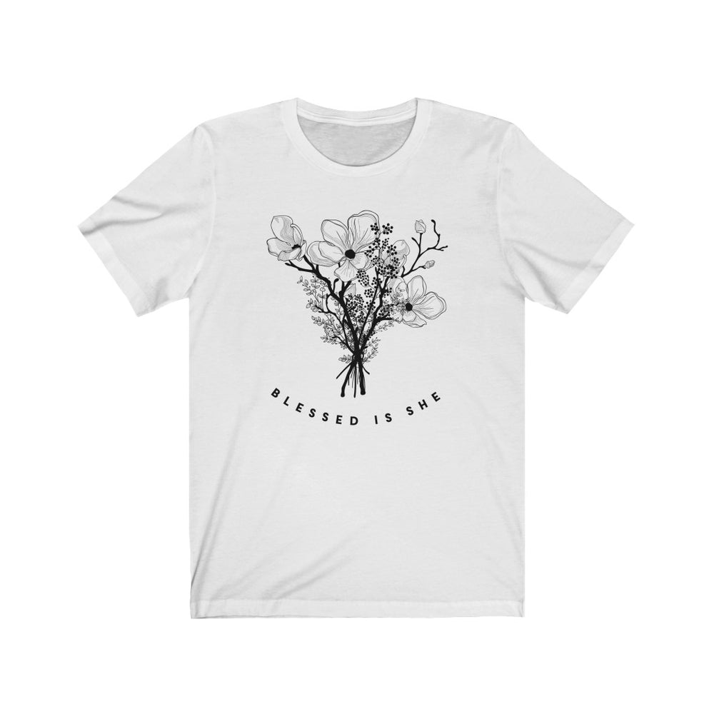 
                
                    Load image into Gallery viewer, Blessed is She - Unisex Jersey Short Sleeve Tee
                
            